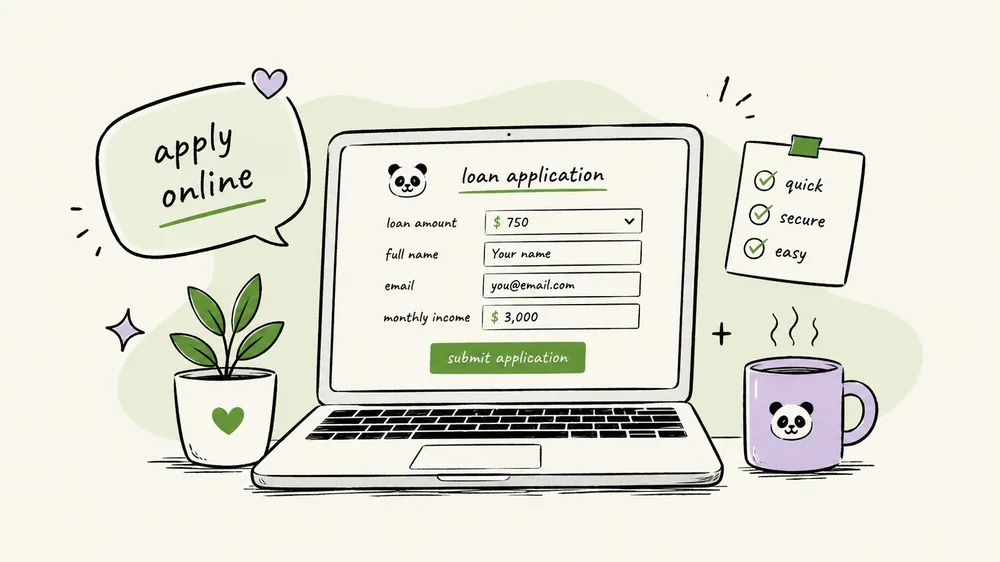 Borrower applying for a Panda Loans personal loan online